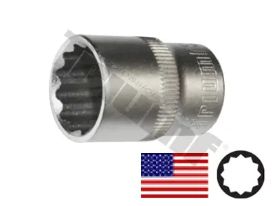 Hlavice 12 - hranná 1/4" vstup, - 11/32" Značkový