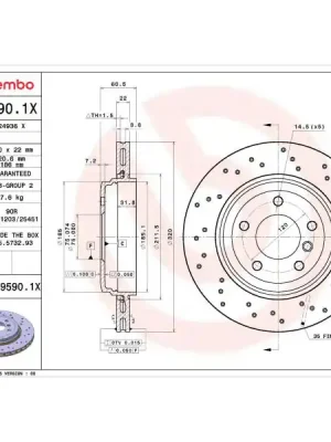 Brzdový kotouč BREMBO 09.9590.1X Cenově Výhodný