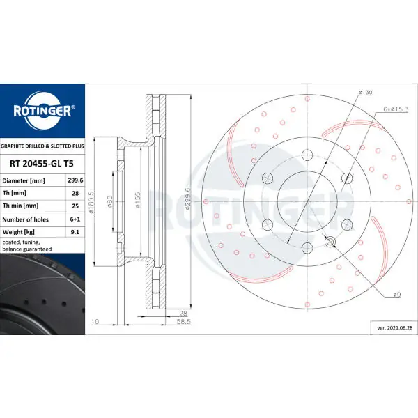 Cenový Hit Brzdový kotouč ROTINGER RT 20455-GL T5