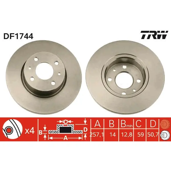 Brzdový kotouč TRW DF1744 Výprodej