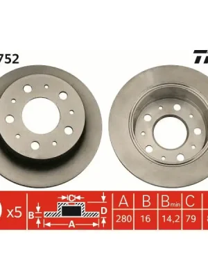Brzdový kotouč TRW DF4752 Doprava Zdarma