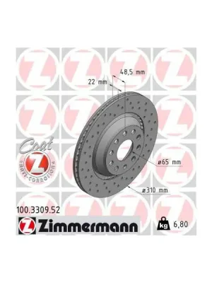 Brzdový kotouč ZIMMERMANN 100.3309.52 Akce