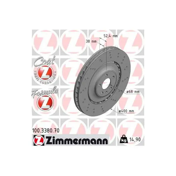 Oblíbený Brzdový kotouč ZIMMERMANN 100.3380.70