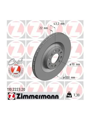 Brzdový kotouč ZIMMERMANN 110.2223.20 Finální Výprodej