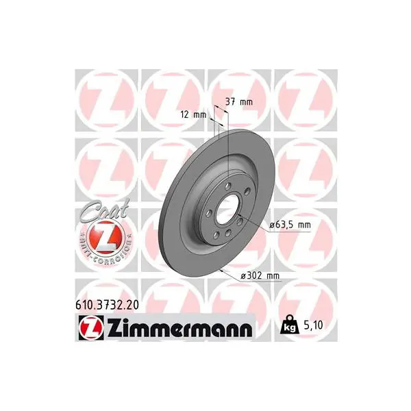 Oblíbený Brzdový kotouč ZIMMERMANN 610.3732.20