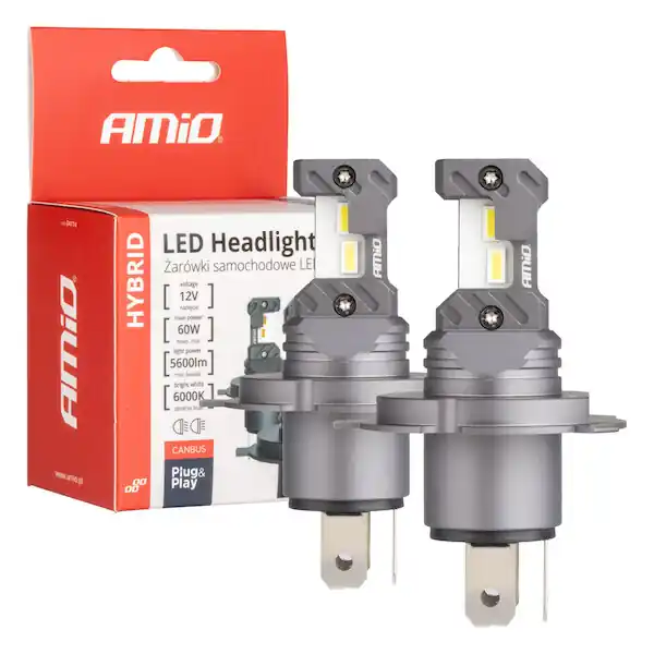 Tovární Cena LED žárovky hlavního svícení Hybrid série H4 H19 6000K Canbus 60W AMIO-04114