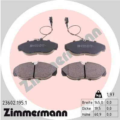Sada brzdových destiček, kotoučová brzda ZIMMERMANN 236021951 Oblíbený