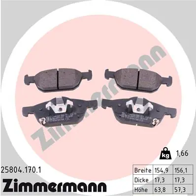 Aktuální Sada brzdových destiček, kotoučová brzda ZIMMERMANN 258041701