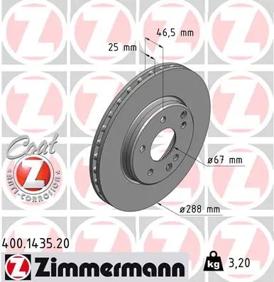 Brzdový kotouč ZIMMERMANN 400143520 Časově Omezené