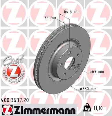 Kup Teď Brzdový kotouč ZIMMERMANN 400363720
