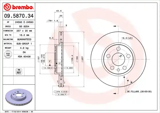 Víkendová Akce Brzdový kotouč BREMBO 09587034