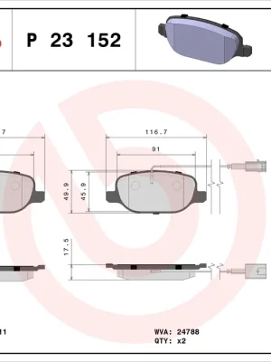 Speciální Cena Sada brzdových destiček, kotoučová brzda BREMBO P23152