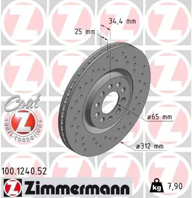 Brzdový kotouč ZIMMERMANN 100124052 Ihned K Objednání