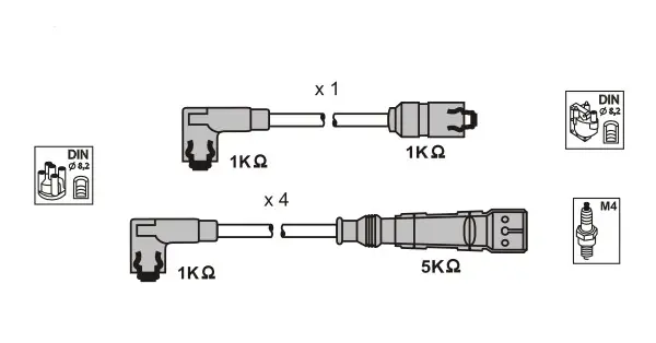 Nejlepší Cena Sada kabelů pro zapalování HIGHVOLT OEF373