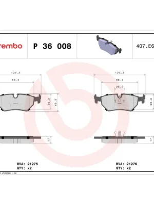 Sada brzdových destiček, kotoučová brzda BREMBO P 36 008 Akce