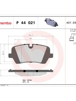 Sada brzdových destiček, kotoučová brzda BREMBO P 44 021 Must-Have