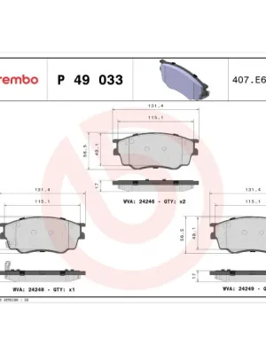 Sada brzdových destiček, kotoučová brzda BREMBO P 49 033 Víkendová Akce