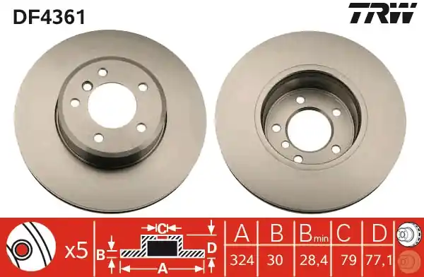 Brzdový kotouč TRW DF4361 Akční Cena
