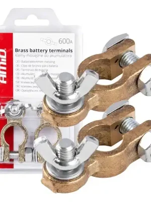 Svorky na autobaterii mosazné 600AMP, 2 ks / blistr Horká Nabídka