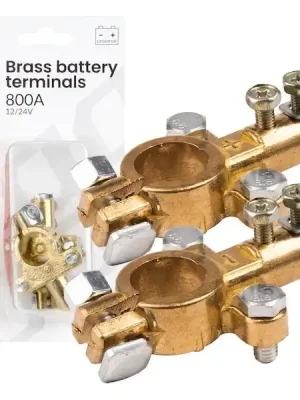 Svorky na autobaterii mosazné 800AMP, 2 ks / blistr AMIO-04390 Horká Nabídka