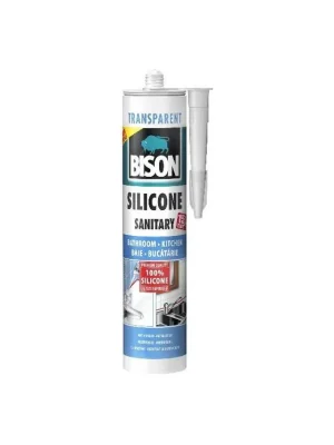 Dokud Zásoby Vydrží BISON SILICONE sanitární tmel čirý 280ML