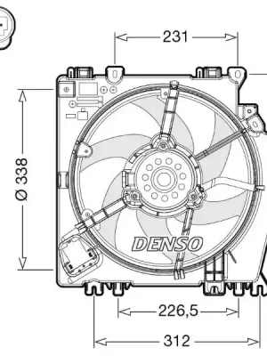 Větrák, chlazení motoru DENSO DER46002 Expresní Doručení